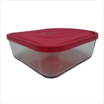 Caserola din sticla, patrata, Eljado, capacitate 2.10 l, capac plastic